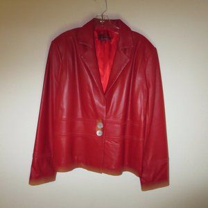 Cortina Red Leather Jacket Size L